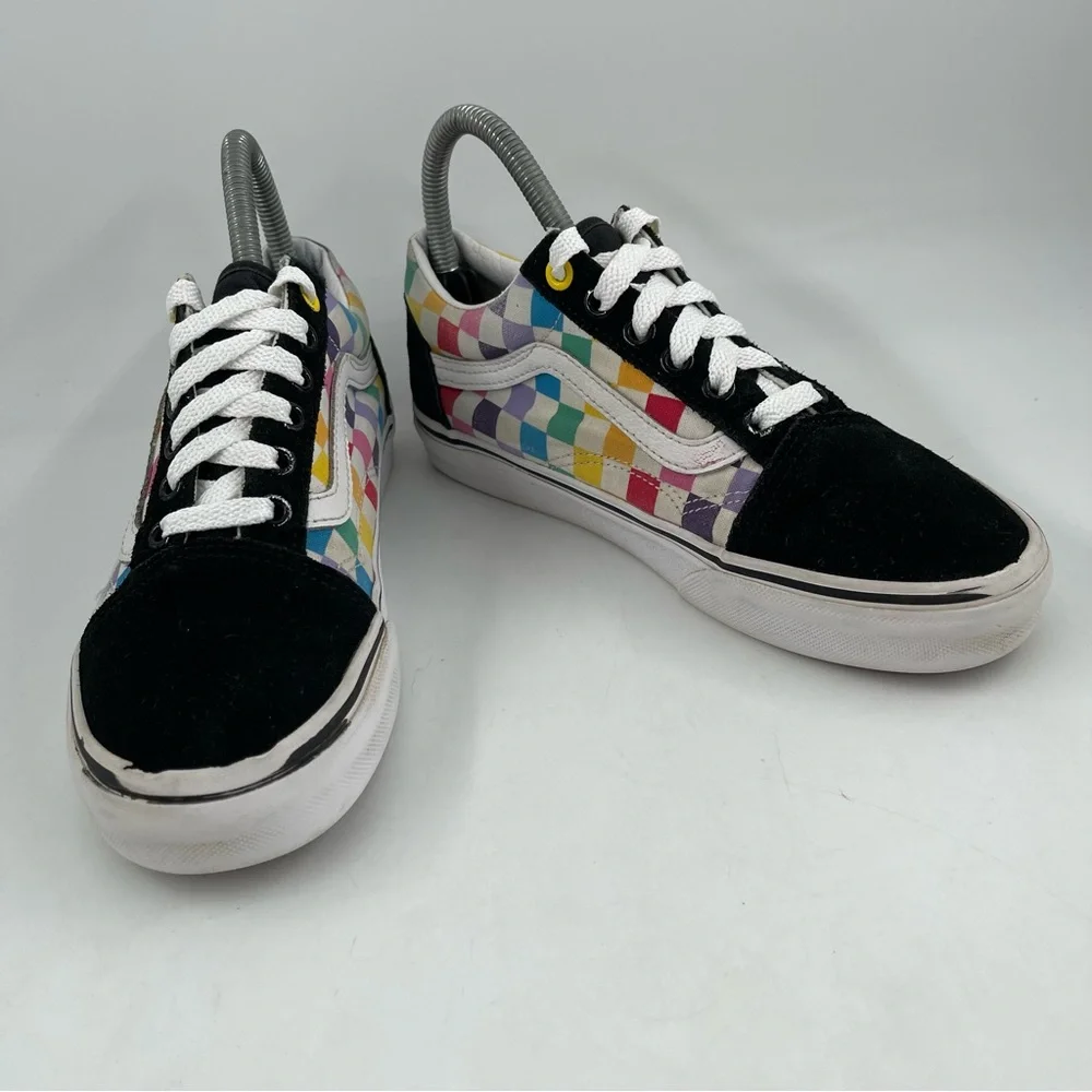 Van’s Women’s Multicolor Checkerboard Classic Canvas Lace-Up Shoes - Size 6